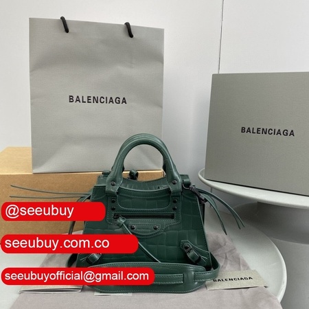 AAA+ Balenciaga Replica cuag Dark green crocodile bag