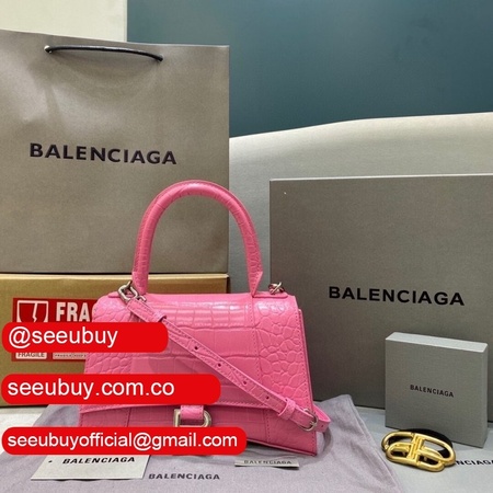 Balenciaga Replica Women's Hourglass S top handle bag Pink