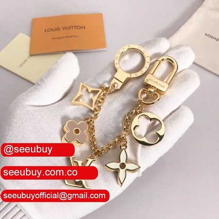 top quality fleur de monogram bag charm chain m65111 gold