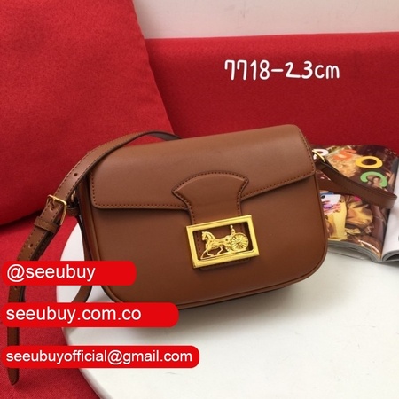 Celine Cheap Shoulder Brown Horse Carriage Box Bag