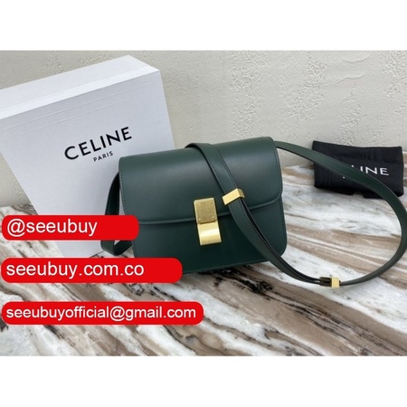 Celine Cheap Teen Classic Box ArmyGreen shoulder bag