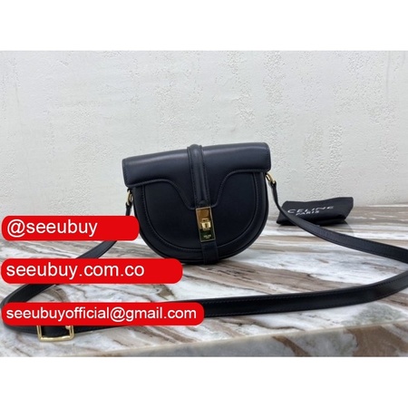 Celine Replica Small Besace 16 Bag Black satinated calfskin