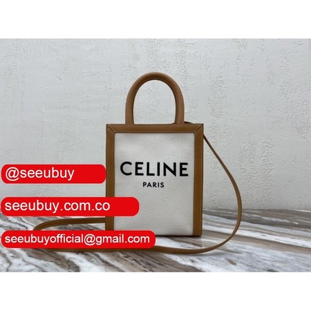 Celine Replica Small Cabas Vertical Bag In Triomphe Canvas