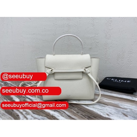 Celine Top Quality nano belt bag nano white