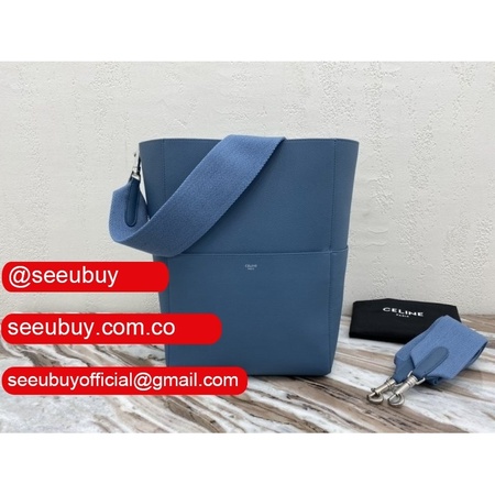 Cheap Factory Celine Sangle Seau Shoulder Blue Bag