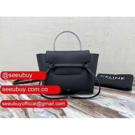 Replica Celine Leather Nano Belt Bag in Black