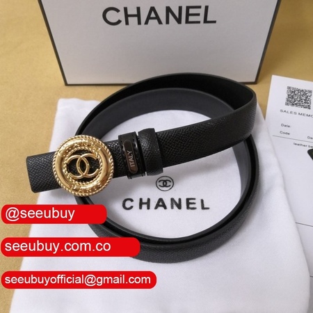 High Quality Replica CC Double C Belt Black Width 2.5cm 1152