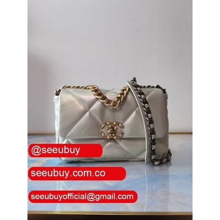 CC High Quality 19 Large Flap Fakes AS1161 Red/Silver Bag