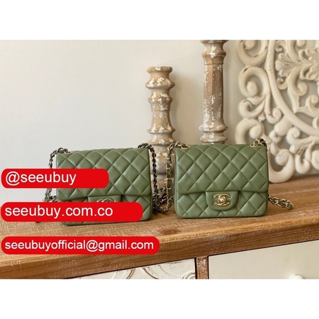 High Quality Designer Replica CF 17cm Flap ArmyGreen Handbags