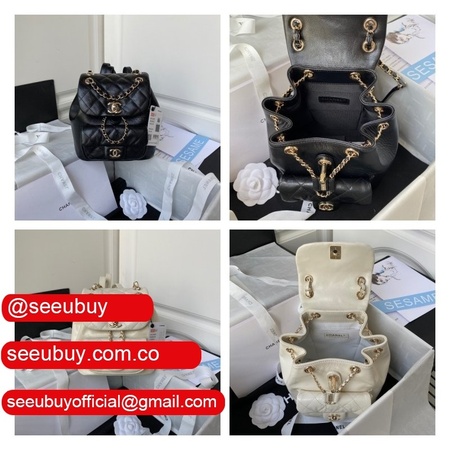 High Quality Replica Designer Backpack AS2908 Black/White Bag