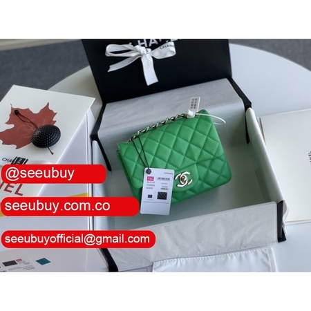 CC Wholesale Green CF 17CM Mini Flap Bags