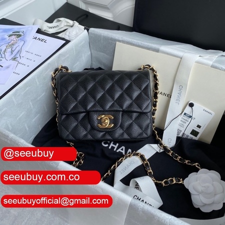 Replica CC classic flap 17CM Black Bags