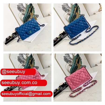 Wholesale Fake Designer CF 20cm Blue/Pink Bags