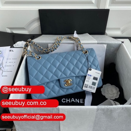 High Quality CC classic CF 25.5CM Sky Blue handbag