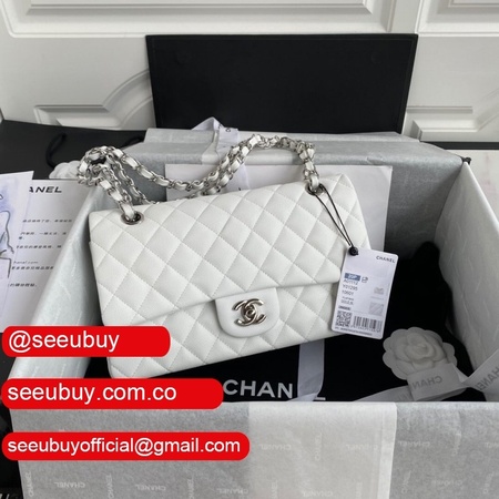 Buy Replica CC classic CF 25.5 cm White handbag