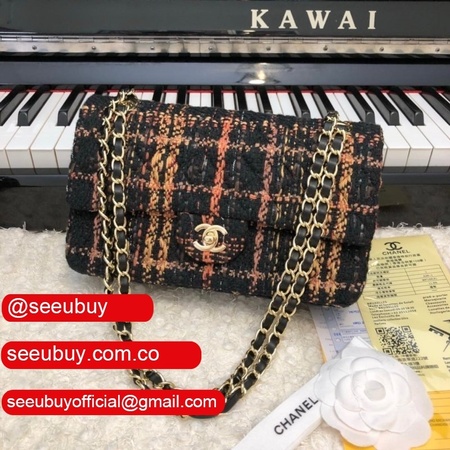 UK CC High Quality AAA+ Chevron Flap A1112 Black Bag Classic