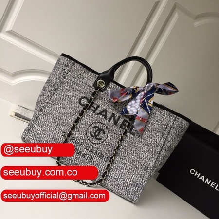 Luxury CC deauville Terrycloth Beach Tote Bag