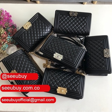 Fashion CC Le Boy 25cm Top Quality Black Bags