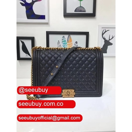 AAA+ Caviar Le Boy 30 cm Medium Best Black Bags