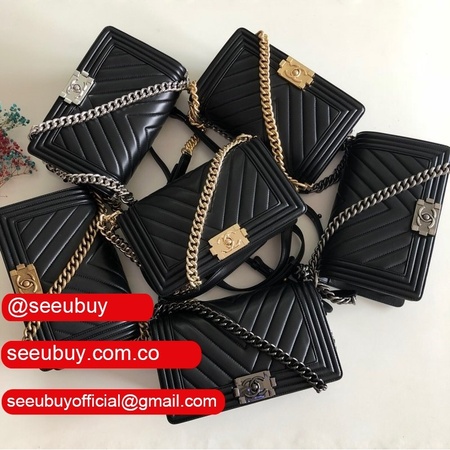 UK CC V Le Boy 25cm Top Quality Replica Black Bags