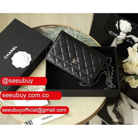 Replica High Quality CC Wellet on chain black bags china