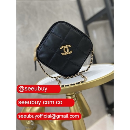 CC Diamond Small Leather Goods Black Best Replica Bag