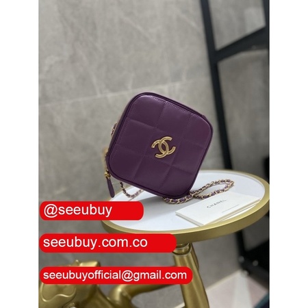 CC High Quality Diamond Purple Fake Bag