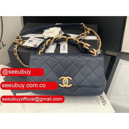 Replica CC AS2388 Navy Blue Flap Handbags Online