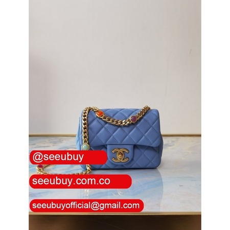 CC Luxury Flap AS2379 Blue Bag With Top Handle