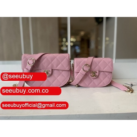 Top Quality Messenger AS2484/AS2485 Pink Bag Calfskin Gold-tone