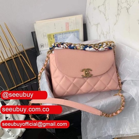 AAA+ CC Replica Ball grain cowhide Crossbody Pink Bag