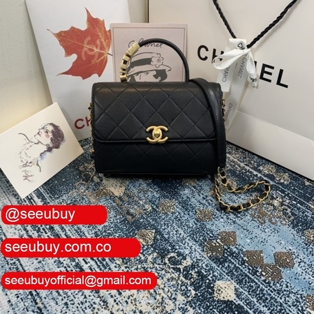 Shop Replica CC Classic Double Flap Black Bags