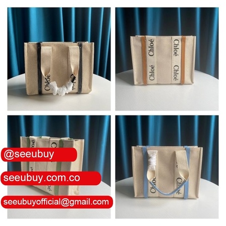 Best Quality Replica Chloe 1:1 Large Woody Tote Bag in Cotton Canvas