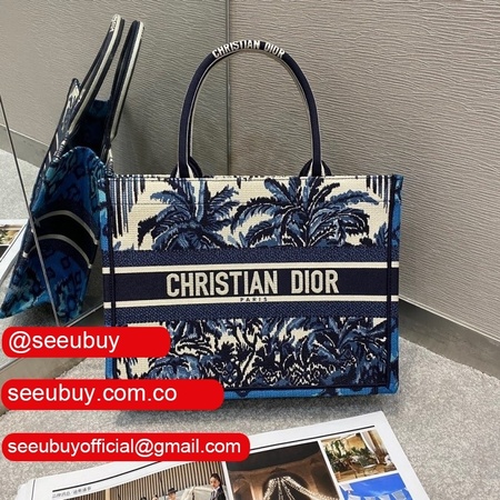 Christian Dior 7 Star Book Tote Oblique Termurah Replica Blue Bag