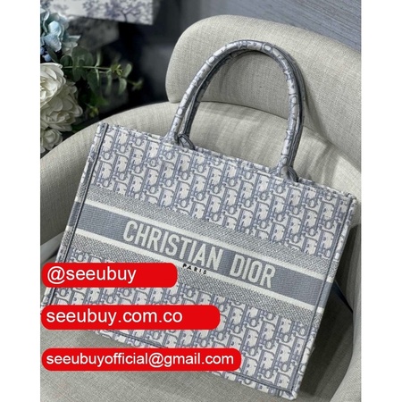 Luxury Christian Dior CD Book Tote grey Replica Bags