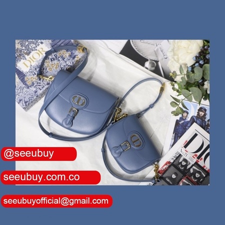 Replica High Quality Dior Bobby Bag Blue Box Calfskin