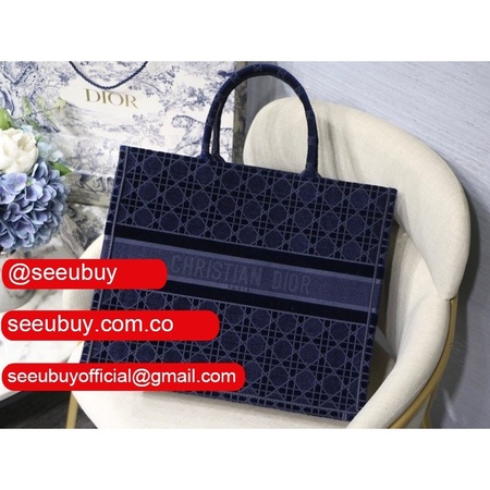 Wholesale Christian Dior CD Book Tote Navy-Blue Bag