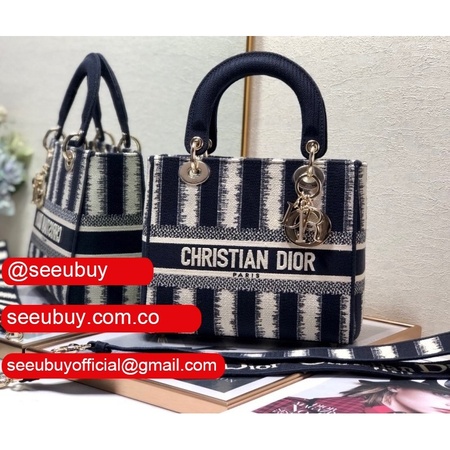 Top Quality Lady Christian Dior Bag Navy/Red Cannage 24cm Replicas