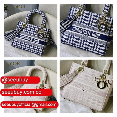 Wholesale Replica Dior Lady Dior Large Pink/Blue Bags