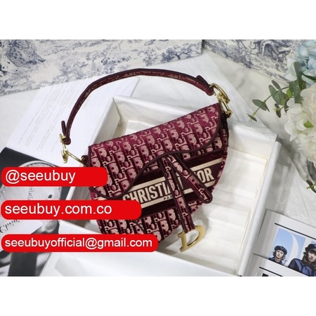 Christian Dior Top Quality Saddle Wine-Red Bags