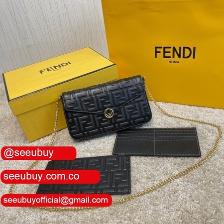 Fendi Best Fashion 212200 Maca embossing Black Bags