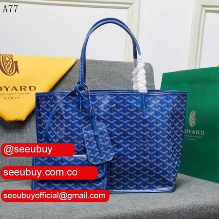 AAA+ Goyard Classic Chevron St. Louis PM Totes Blue Bags