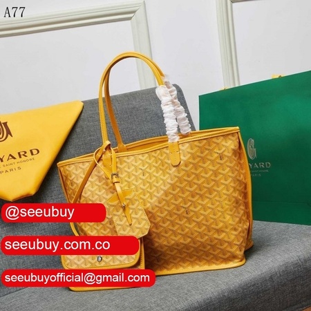 Designer Goyard Classic Chevron St. Louis PM Totes Yellow Bags