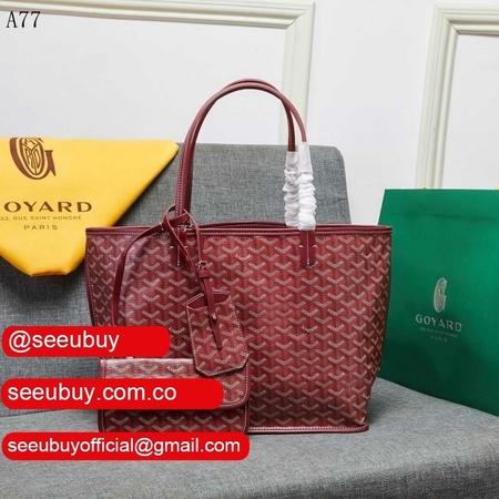 High Quality Goyard Classic Chevron St. Louis PM Totes Winer-Red Bags