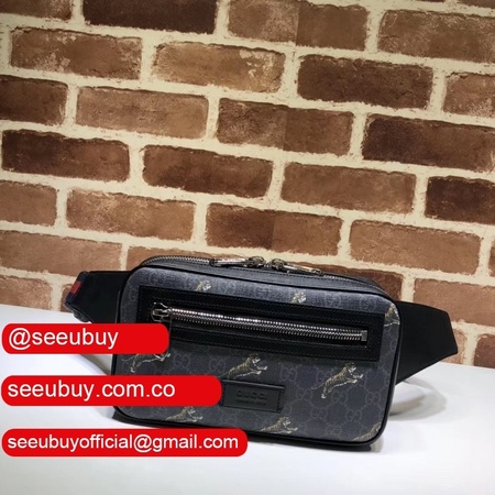 Designer Gucci GG Supreme Black Belt Replica 474293 Bag