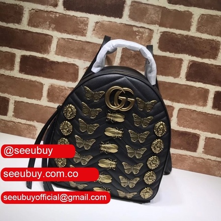 Replica Gucci 7 Star Marmont leather backpack Gucci 476671 Leather