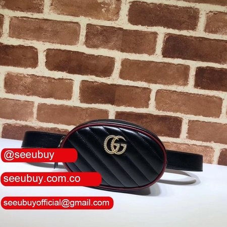 Replica Gucci Hibiscus 476434 AAA+ Chevron Leather GG Marmont