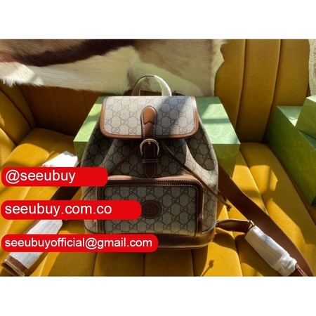 The Best Gucci Backpack Interlocking G in GG Supreme Replica Bag Online Store