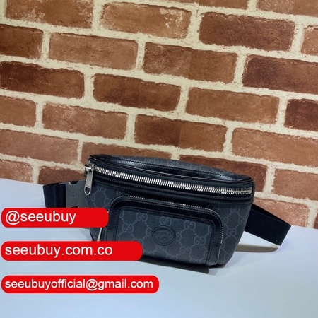 Top Quality Gucci Belt bag with Interlocking G 682933 black GG Supreme