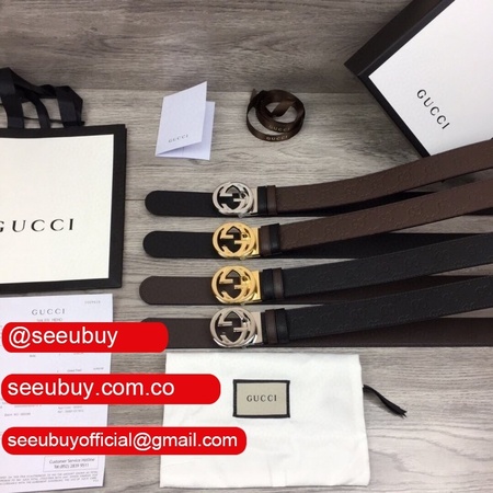 Fake Gucci 37MM Double G leather Replica belt